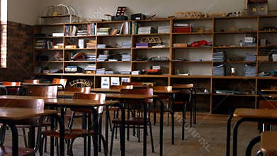 Empty classroom in a school