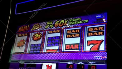 Close up slot machine