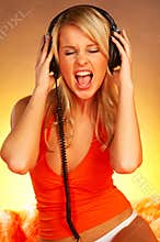 Girl with headphones