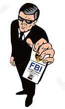 Secret agent showing badge