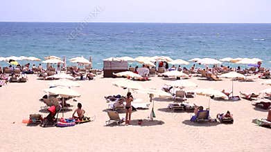 People at beach in Spain