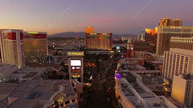 Las Vegas Aerial Cityscape Strip Dusk