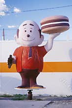 Mascot for a hamburger stand, Bowie, AZ