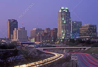 Skyline of Raleigh, NC at night
