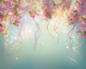 Spring Cherry Blossom Wedding Background