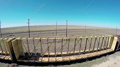 Side view of abandon train cars in Idaho