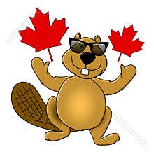 Canada Day Beaver Wearing Sunglasses