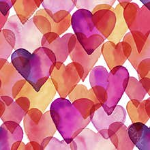 Seamless vector artistic design watercolor love pattern