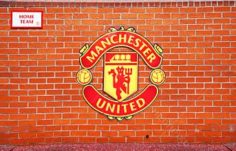MANCHESTER, UK - FEBRUARY 17: Area of Home team bench in Old Trafford stadium on February 17, 2014 in Manchester, UK
