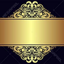 Luxury Background with royal golden Borders and Ribbon.