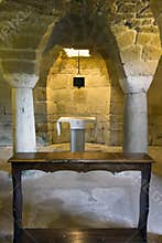 Altar in the crypt of a church