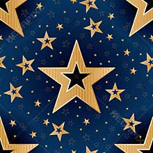 Gold star good night seamless pattern