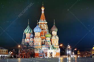 St. Basil Cathedral, Moscow Kremlin, night