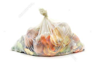 Biodegradable waste in a biodegradable bag