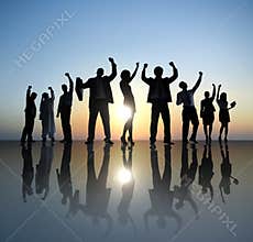 Group of Business People Celebrating Success Concept