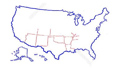 United state of america map with state