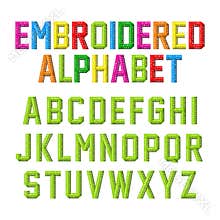 Embroidered alphabet