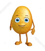 Potato character with shakehand pose