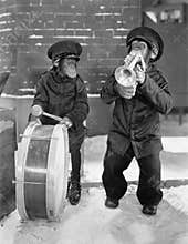 Chimpanzees playing music