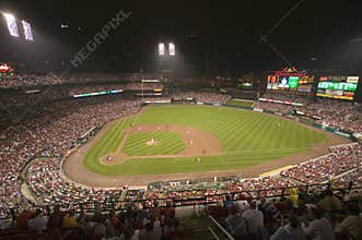 In a night game and a light rain mist, the Florida Marlins beat the 2006 World Series Champion baseball team, the St. Louis Cardin
