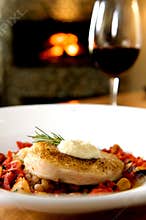Gourmet swordfish dinner
