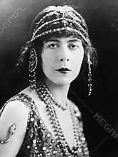 Portrait of a woman with ornate head jewelry