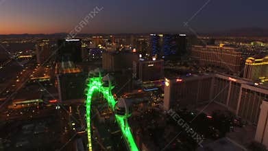 Las Vegas Aerial Cityscape Strip Dawn