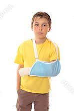 Boy in arm sling