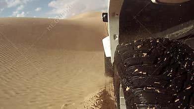 Camera car in the sahara desert