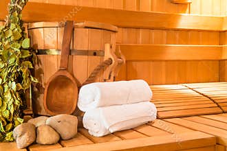 Wooden Finnish sauna
