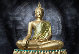 Golden Buddha statue in Sara Buri, Thailand