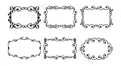 Vintage calligraphy decorative background, vector retro antique blank royal baroque border frame set . minimalistic illustration