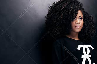 Beauty portrait of young african american girl.