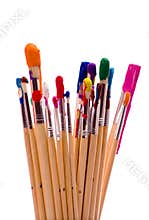 Paint Brushes on White