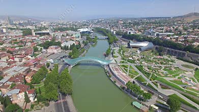 Aerial view of center of Tbilisi