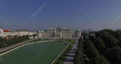 Flying above the majestic Belvedere in Vienna, Austria