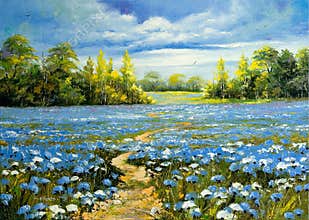 Road through a field