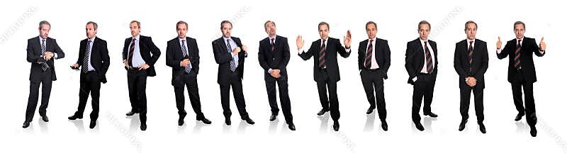 Group of businessmen - full body