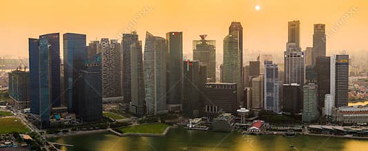 Hazy Sunset over Singapore