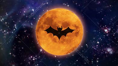 Bat moon in the space large size