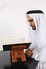 Arab Man Reading The Quran