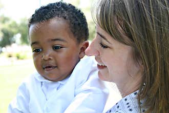Bi-racial Mother & Son