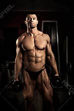 Bodybuilder posing