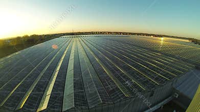 4k Timelapse Roof of the Industrial greenhouse