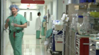 An active hallway in a hospital