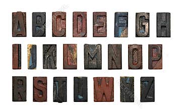 Old wood type alphabet