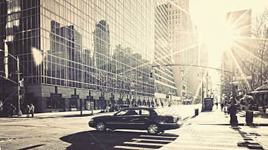 Morning city lifestyle Manhattan reflections NYC New York