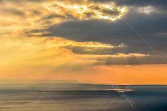 Sunset over the sea, water, mood, cloud, nature
