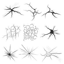 Set of cracks for disaster design.