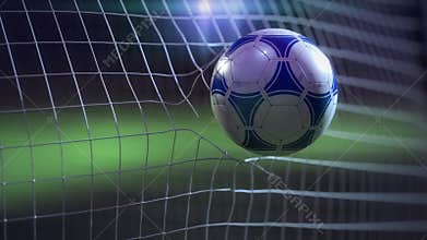 Soccer ball breaking the net - slow motion